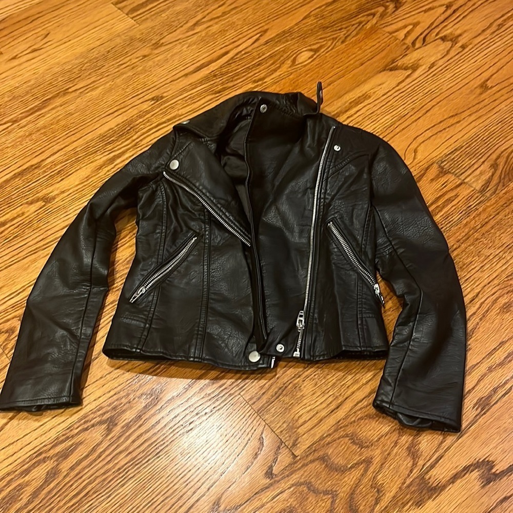 Blank NYC Girl’s Black Faux Leather Jacket Size S